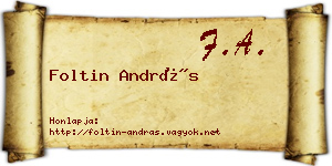 Foltin András névjegykártya