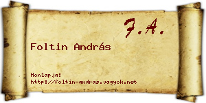 Foltin András névjegykártya